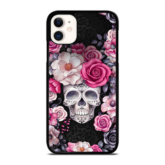 SUGAR SKULL FLOWER ROSE iPhone 11 Case Cover