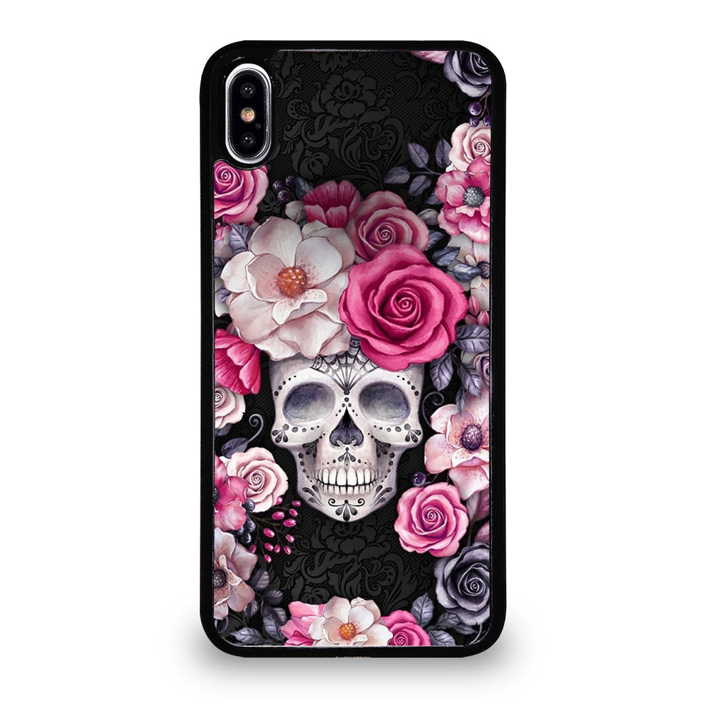 SUGAR SKULL FLOWER ROSE iPhone XS Max Case Cover