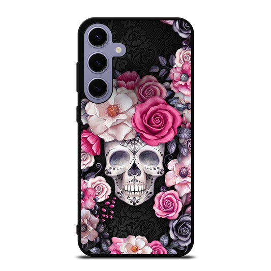 SUGAR SKULL FLOWER ROSE Samsung Galaxy S24 Plus Case Cover