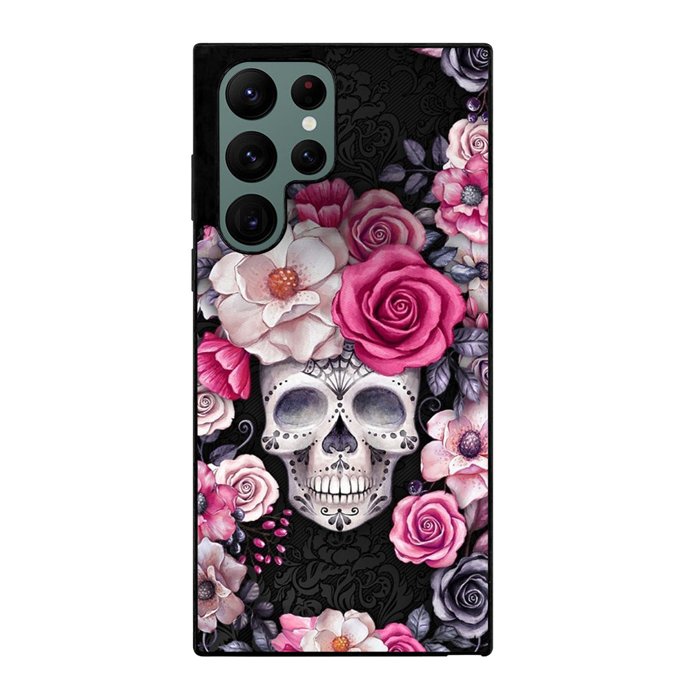 SUGAR SKULL FLOWER ROSE Samsung Galaxy S22 Ultra Case Cover