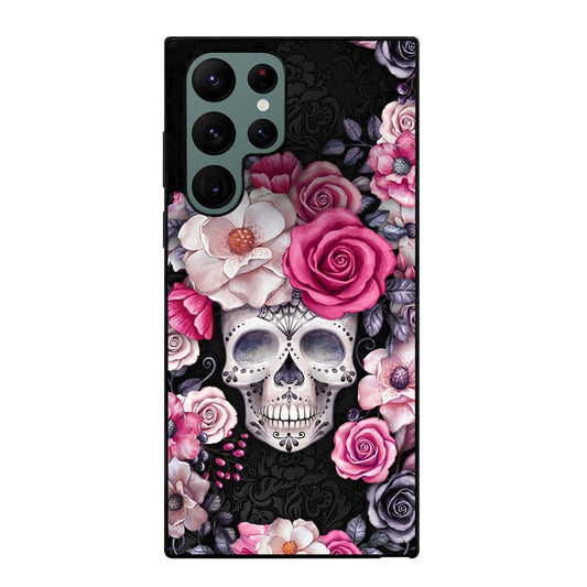 SUGAR SKULL FLOWER ROSE Samsung Galaxy S22 Ultra Case Cover