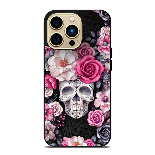 SUGAR SKULL FLOWER ROSE iPhone 14 Pro Max Case Cover