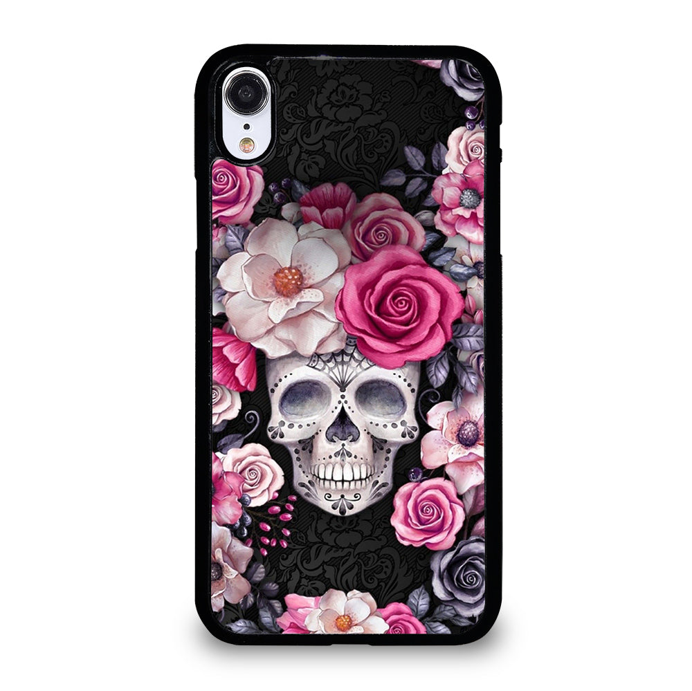 SUGAR SKULL FLOWER ROSE iPhone XR Case Cover