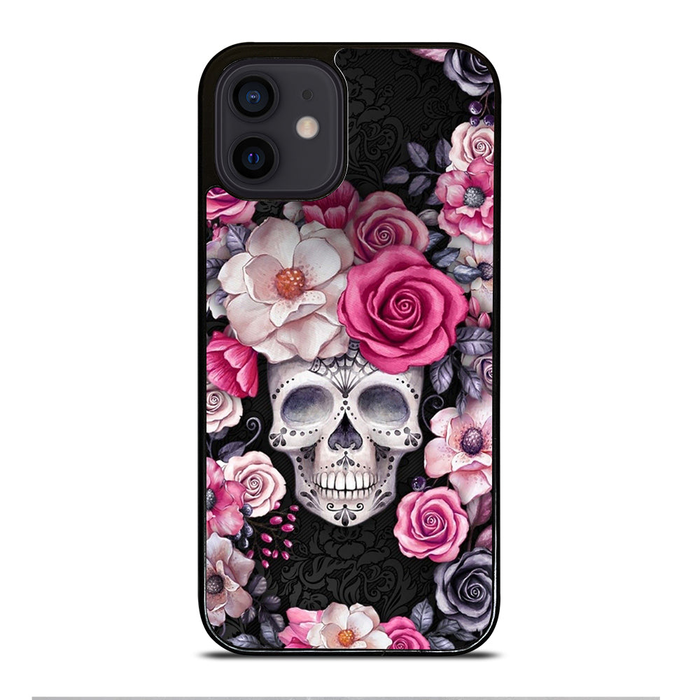 SUGAR SKULL FLOWER ROSE iPhone 12 Mini Case Cover