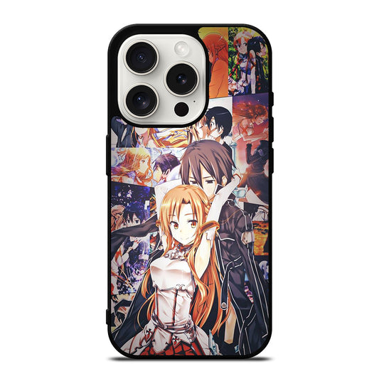 SWORD ART ONLINE KIRITO AND ASUNA COLLAGE iPhone 15 Pro Case Cover