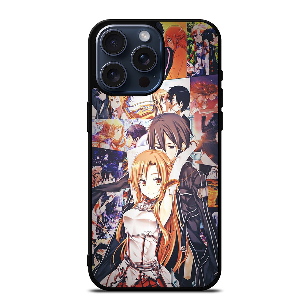 SWORD ART ONLINE KIRITO AND ASUNA COLLAGE iPhone 15 Pro Max Case Cover