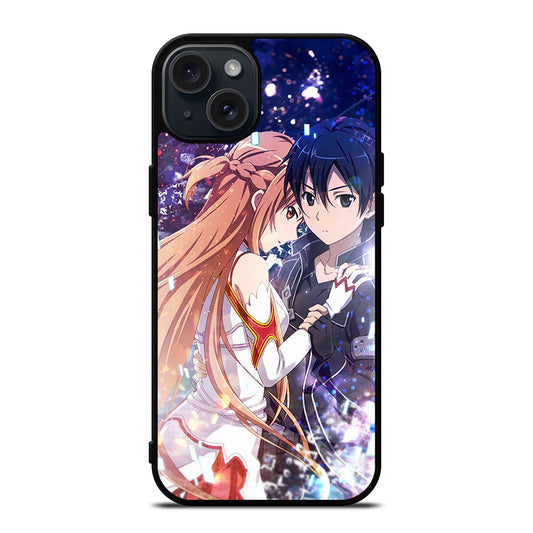 SWORD ART ONLINE KIRITO AND ASUNA LOVE ANIME iPhone 15 Plus Case Cover
