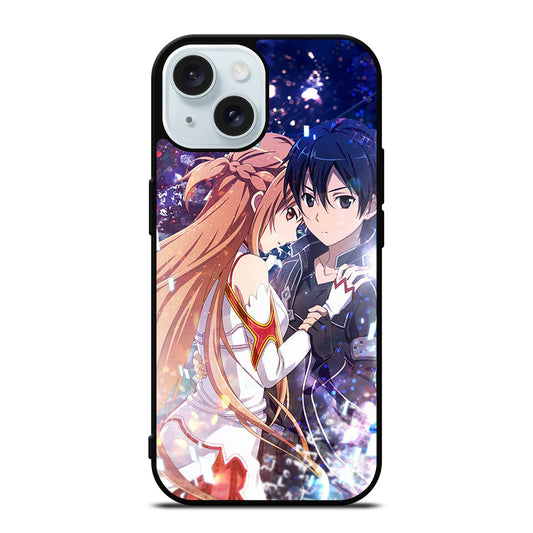 SWORD ART ONLINE KIRITO AND ASUNA LOVE ANIME iPhone 15 Case Cover