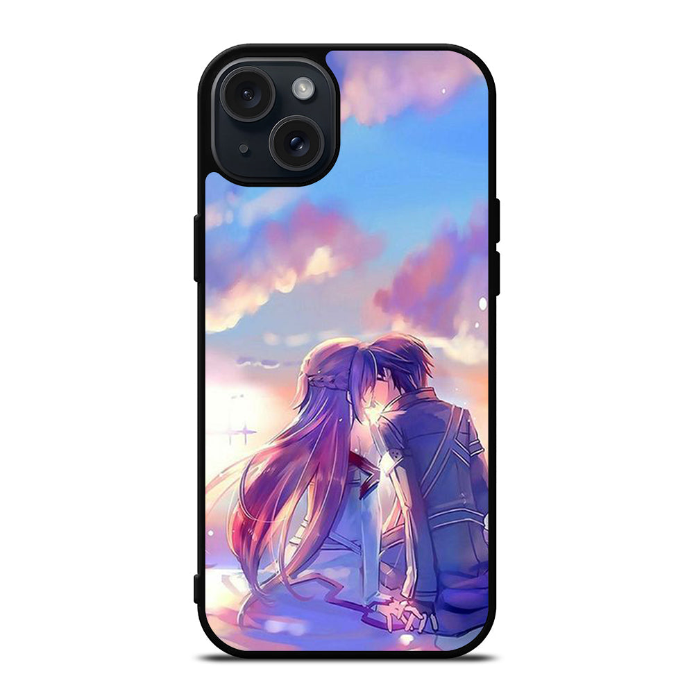 SWORD ART ONLINE KIRITO AND ASUNA LOVE ART iPhone 15 Plus Case Cover