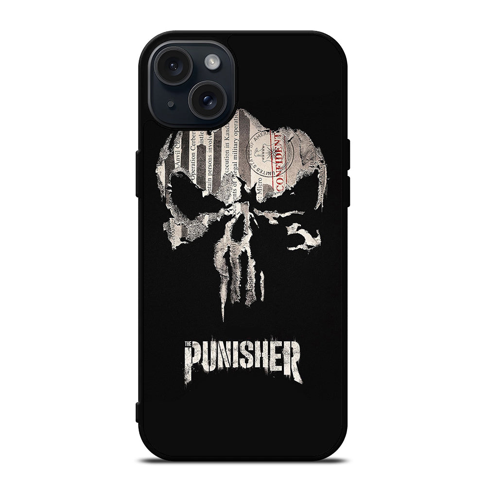 THE PUNISHER MARVEL BLACK LOGO iPhone 15 Plus Case Cover