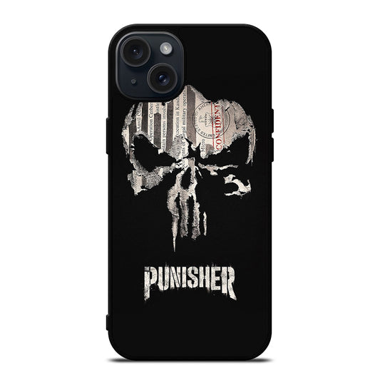 THE PUNISHER MARVEL BLACK LOGO iPhone 15 Plus Case Cover