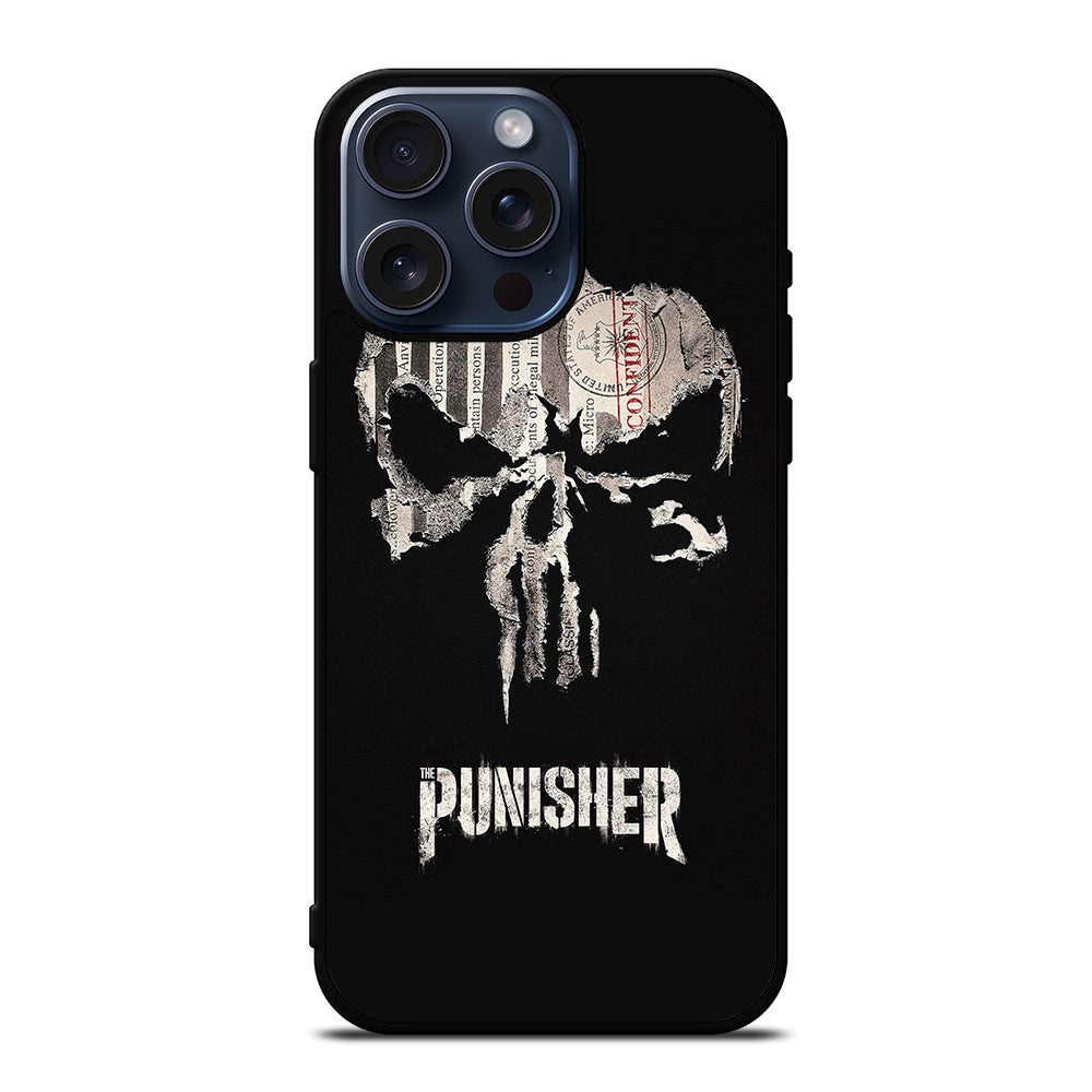 THE PUNISHER MARVEL BLACK LOGO iPhone 15 Pro Max Case Cover