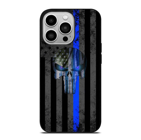 THIN BLUE LINE PUNISHER AMERICAN STRIPE LOGO iPhone 14 Pro Case Cover