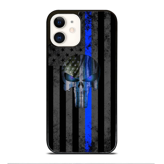 THIN BLUE LINE PUNISHER AMERICAN STRIPE LOGO iPhone 12 Case Cover