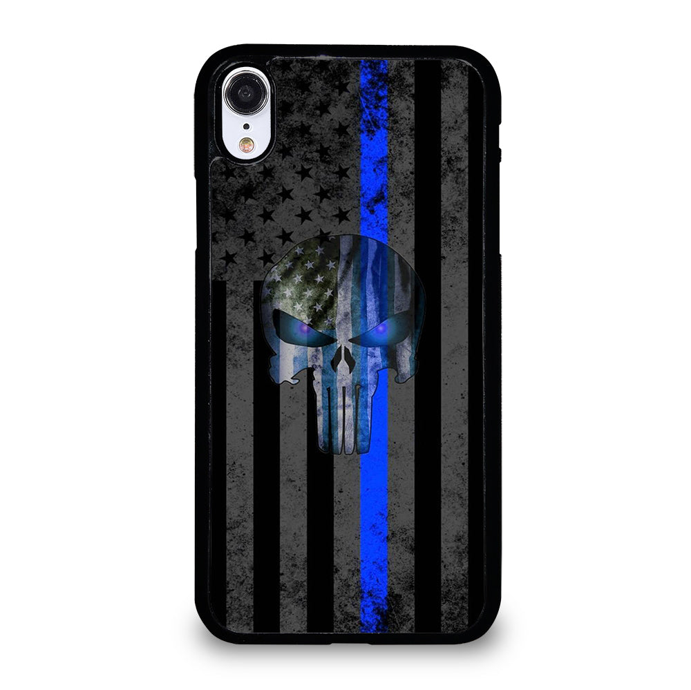 THIN BLUE LINE PUNISHER AMERICAN STRIPE LOGO iPhone XR Case Cover