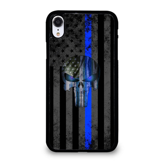 THIN BLUE LINE PUNISHER AMERICAN STRIPE LOGO iPhone XR Case Cover