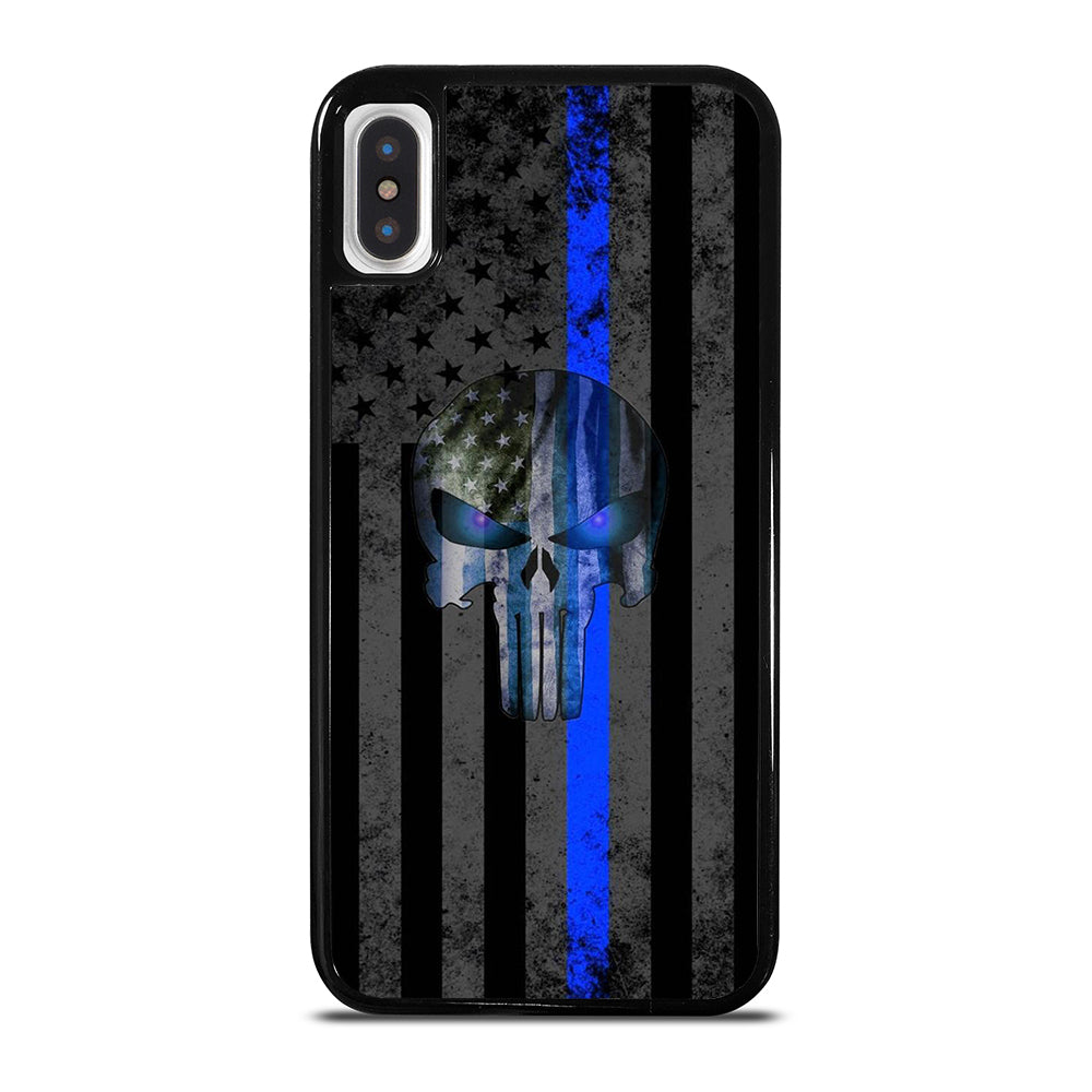 THIN BLUE LINE PUNISHER AMERICAN STRIPE LOGO iPhone X / XS Case Cover