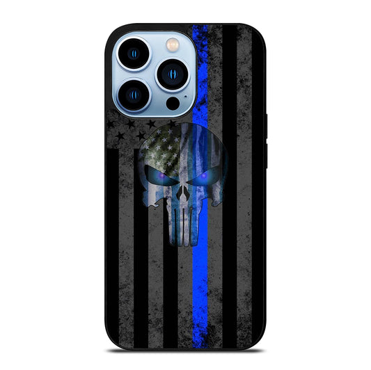 THIN BLUE LINE PUNISHER AMERICAN STRIPE LOGO iPhone 13 Pro Max Case Cover