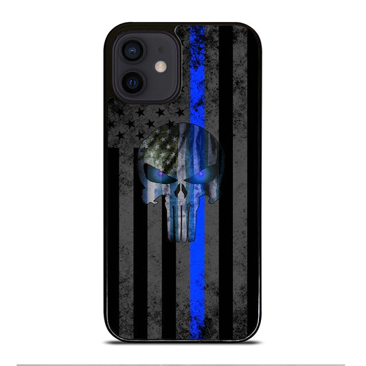 THIN BLUE LINE PUNISHER AMERICAN STRIPE LOGO iPhone 12 Mini Case Cover