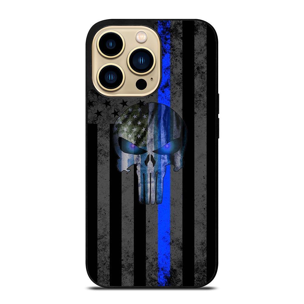 THIN BLUE LINE PUNISHER AMERICAN STRIPE LOGO iPhone 14 Pro Max Case Cover