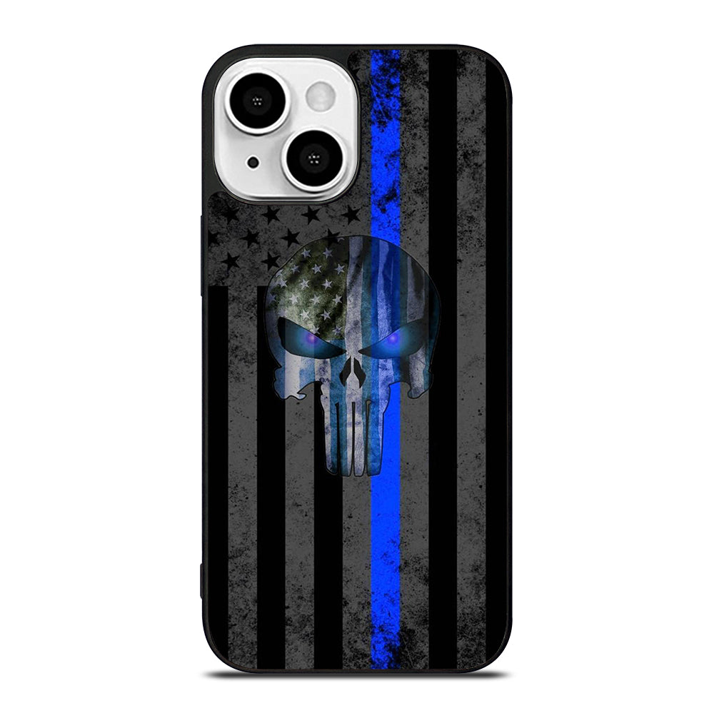 THIN BLUE LINE PUNISHER AMERICAN STRIPE LOGO iPhone 13 Mini Case Cover