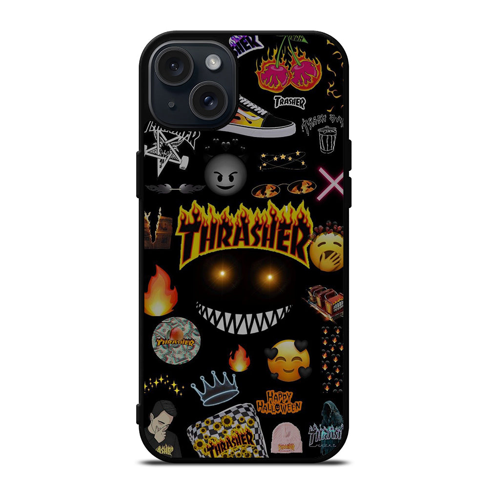 THRASER SKATEBOARD PATTERN iPhone 15 Plus Case Cover