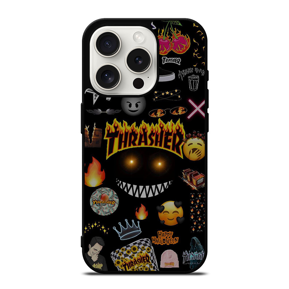 THRASER SKATEBOARD PATTERN iPhone 15 Pro Case Cover
