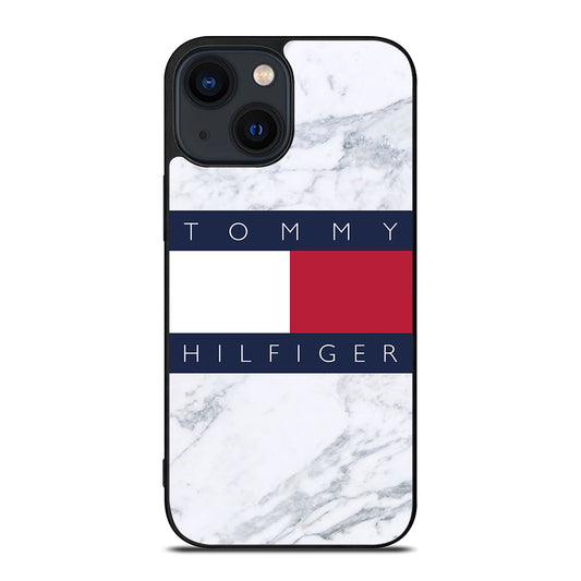 TOMMY HILFIGER WHITE MARBLE iPhone 14 Plus Case Cover
