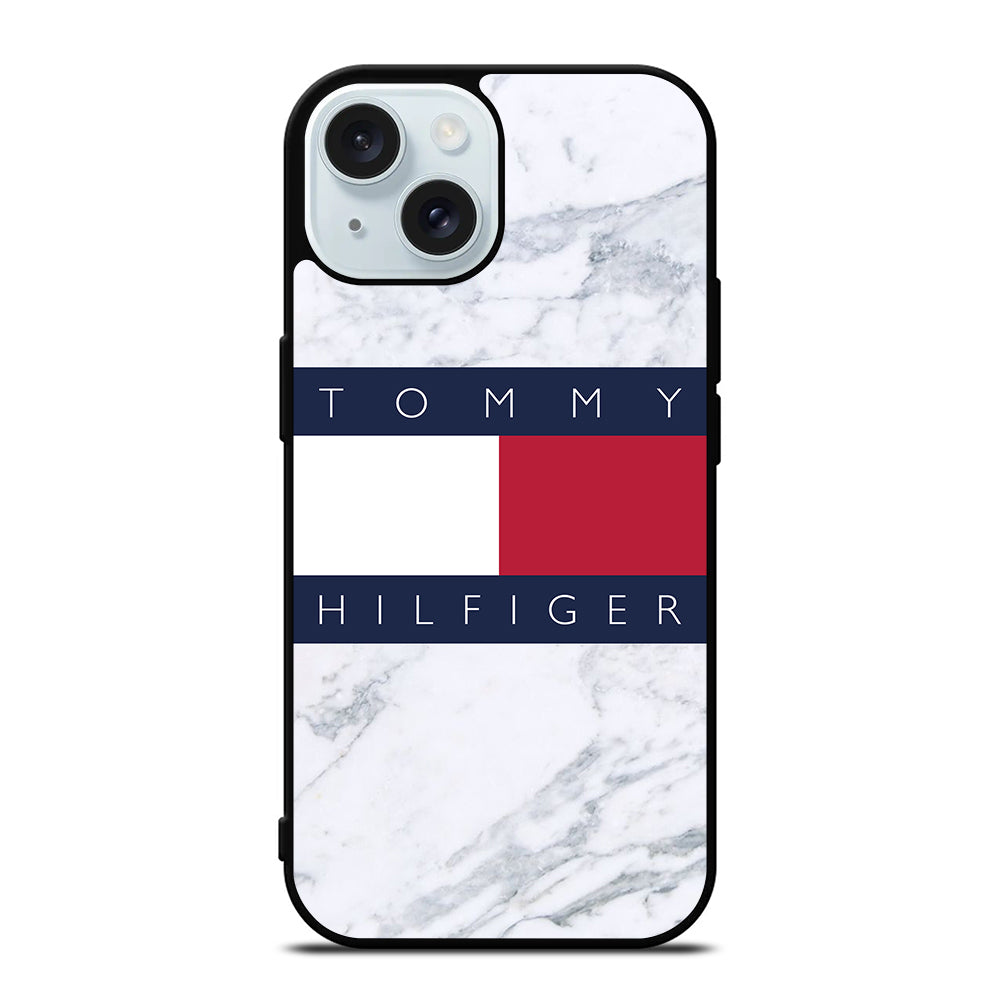 TOMMY HILFIGER WHITE MARBLE iPhone 15 Case Cover