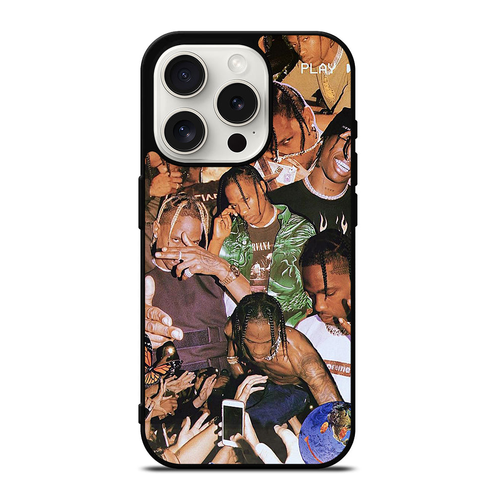 TRAVIS SCOTT AMERICAN RAPPER COLLAGE iPhone 15 Pro Case Cover
