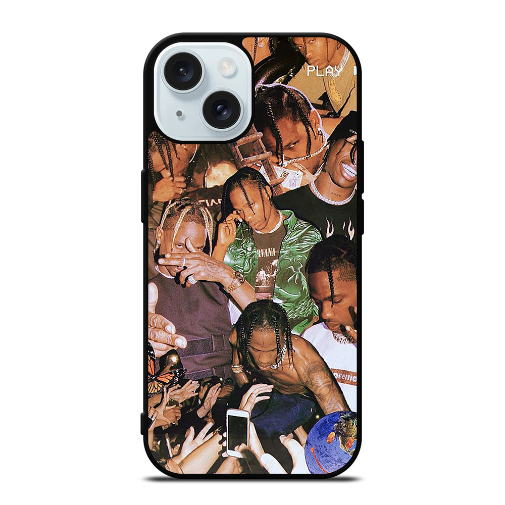 TRAVIS SCOTT AMERICAN RAPPER COLLAGE iPhone 15 Case Cover