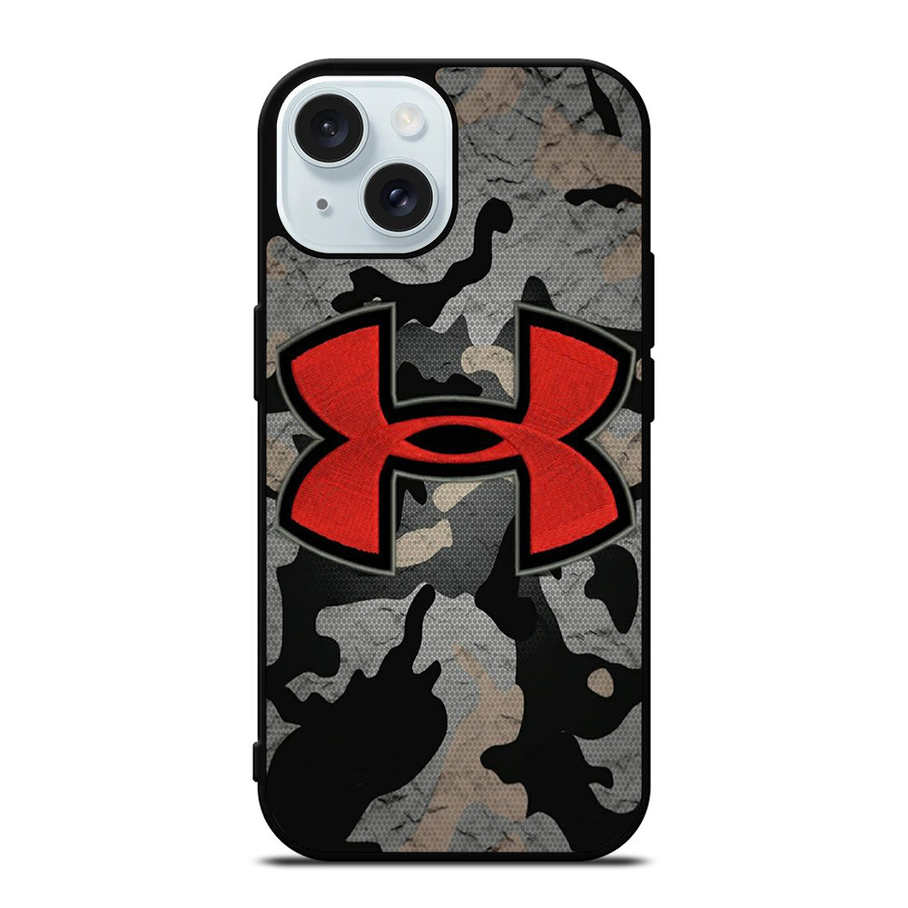 UNDER ARMOUR CAMO RED LOGO iPhone 15 Case Cover