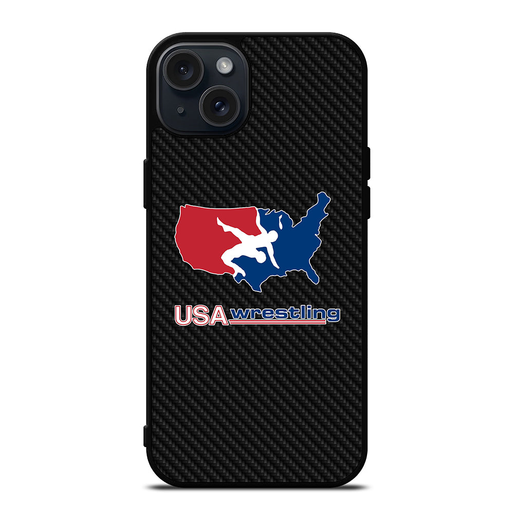 USA WRESTLING CARBON LOGO iPhone 15 Plus Case Cover