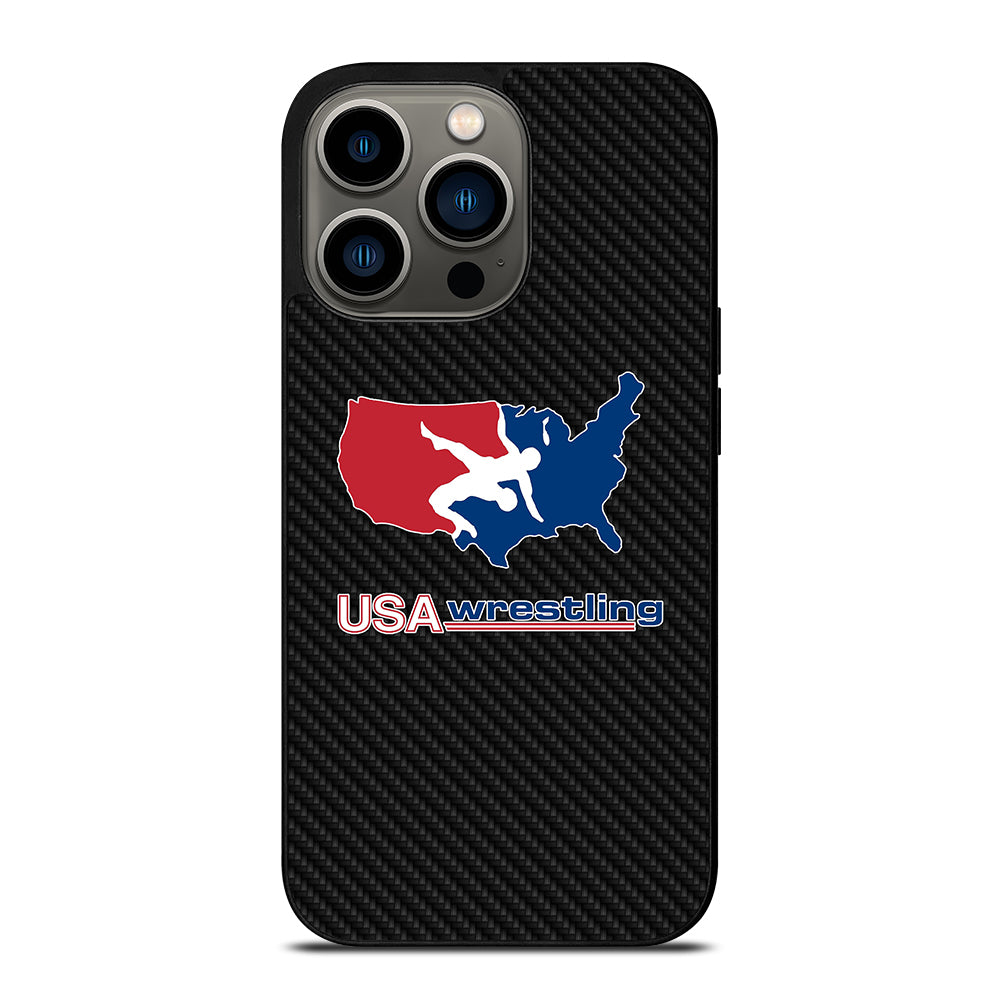 USA WRESTLING CARBON LOGO iPhone 13 Pro Case Cover