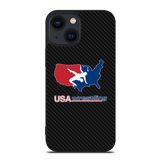 USA WRESTLING CARBON LOGO iPhone 14 Plus Case Cover