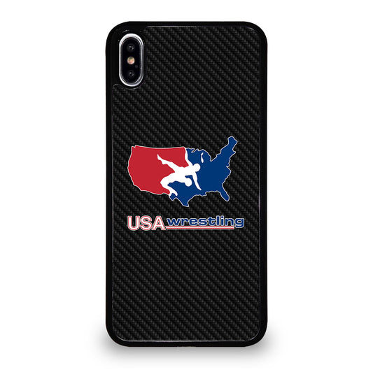 USA WRESTLING CARBON LOGO iPhone XS Max Case Cover