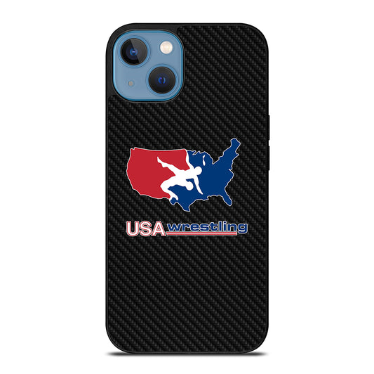 USA WRESTLING CARBON LOGO iPhone 13 Case Cover