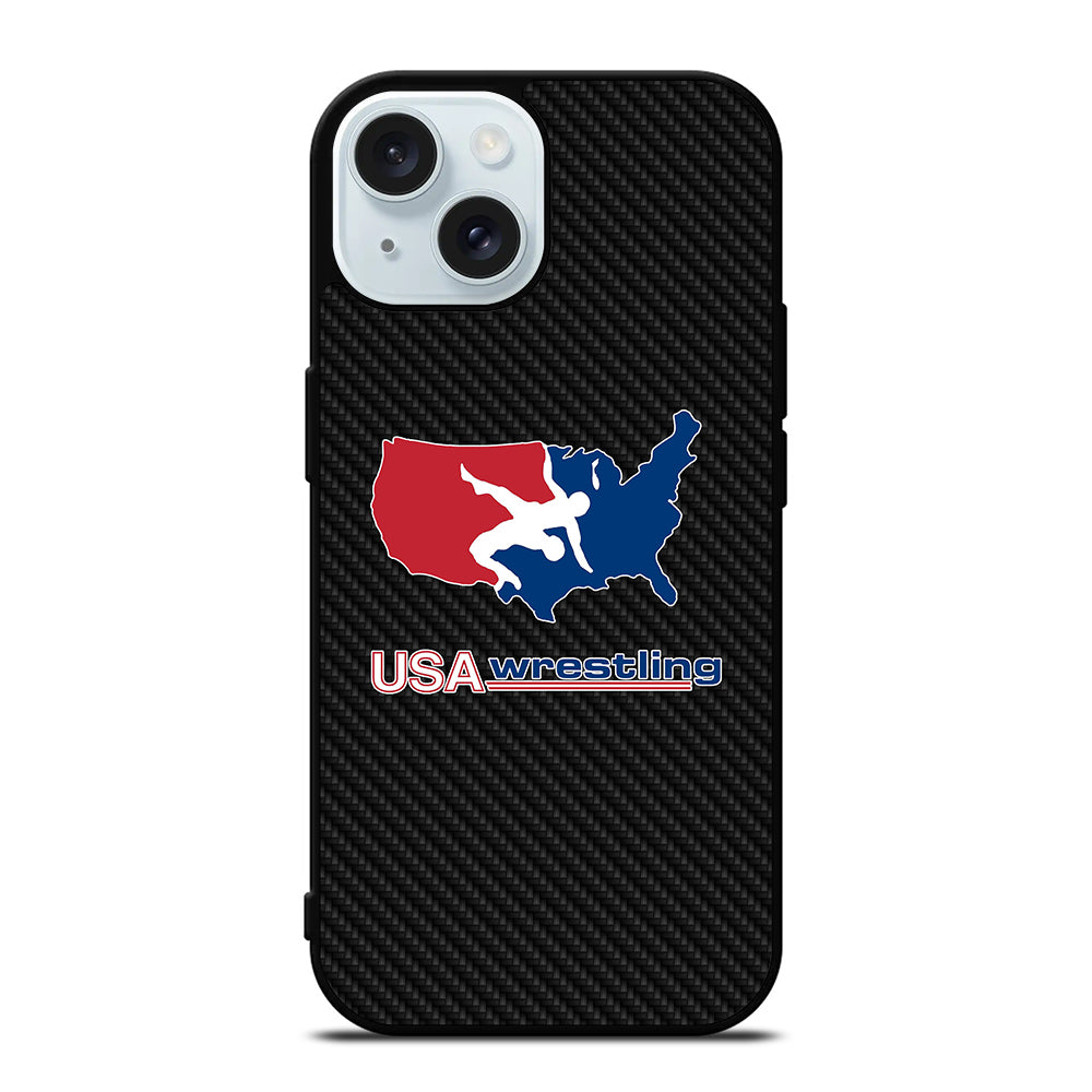 USA WRESTLING CARBON LOGO iPhone 15 Case Cover