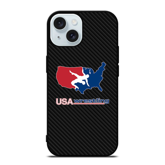 USA WRESTLING CARBON LOGO iPhone 15 Case Cover