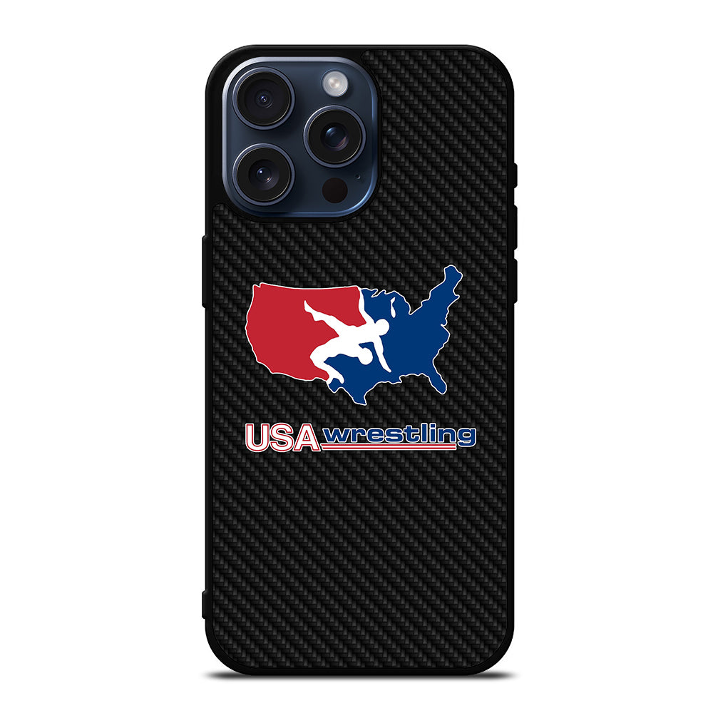 USA WRESTLING CARBON LOGO iPhone 15 Pro Max Case Cover