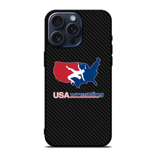USA WRESTLING CARBON LOGO iPhone 15 Pro Max Case Cover