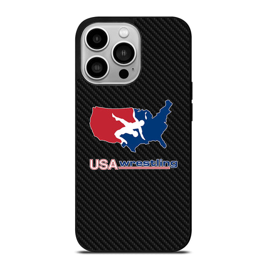 USA WRESTLING CARBON LOGO iPhone 14 Pro Case Cover