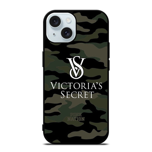 VICTORIA'S SECRET CAMO LOGO 2 iPhone 15 Case Cover
