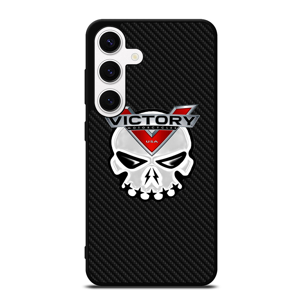 VICTORY MOTOR SKULL LOGO CARBON Samsung Galaxy S24 Case Cover