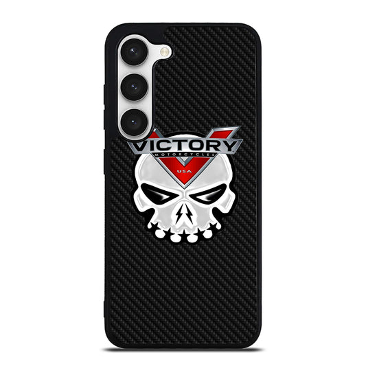 VICTORY MOTOR SKULL LOGO CARBON Samsung Galaxy S23 Case Cover