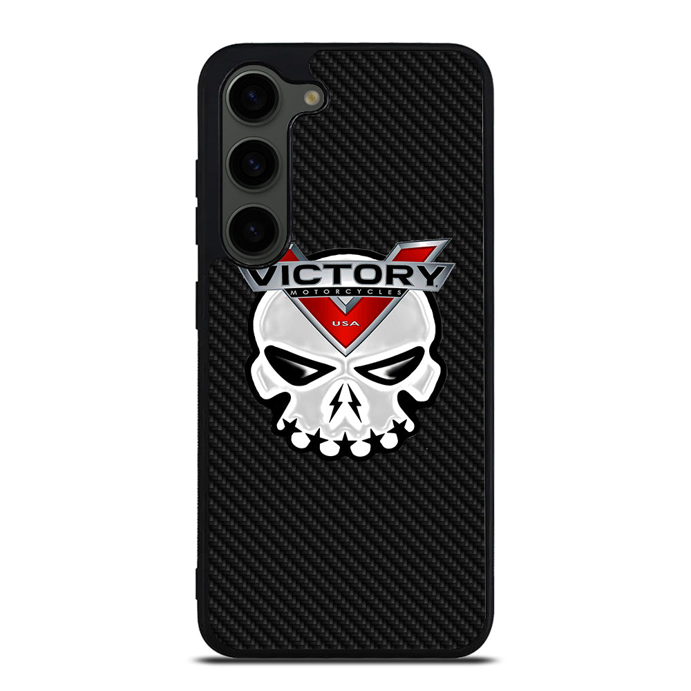 VICTORY MOTOR SKULL LOGO CARBON Samsung Galaxy S23 Plus Case Cover