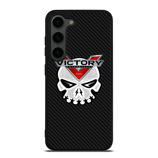 VICTORY MOTOR SKULL LOGO CARBON Samsung Galaxy S23 Plus Case Cover