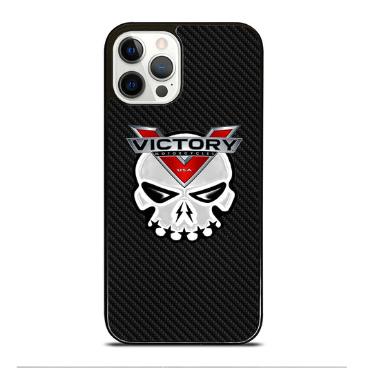 VICTORY MOTOR SKULL LOGO CARBON iPhone 12 Pro Case Cover