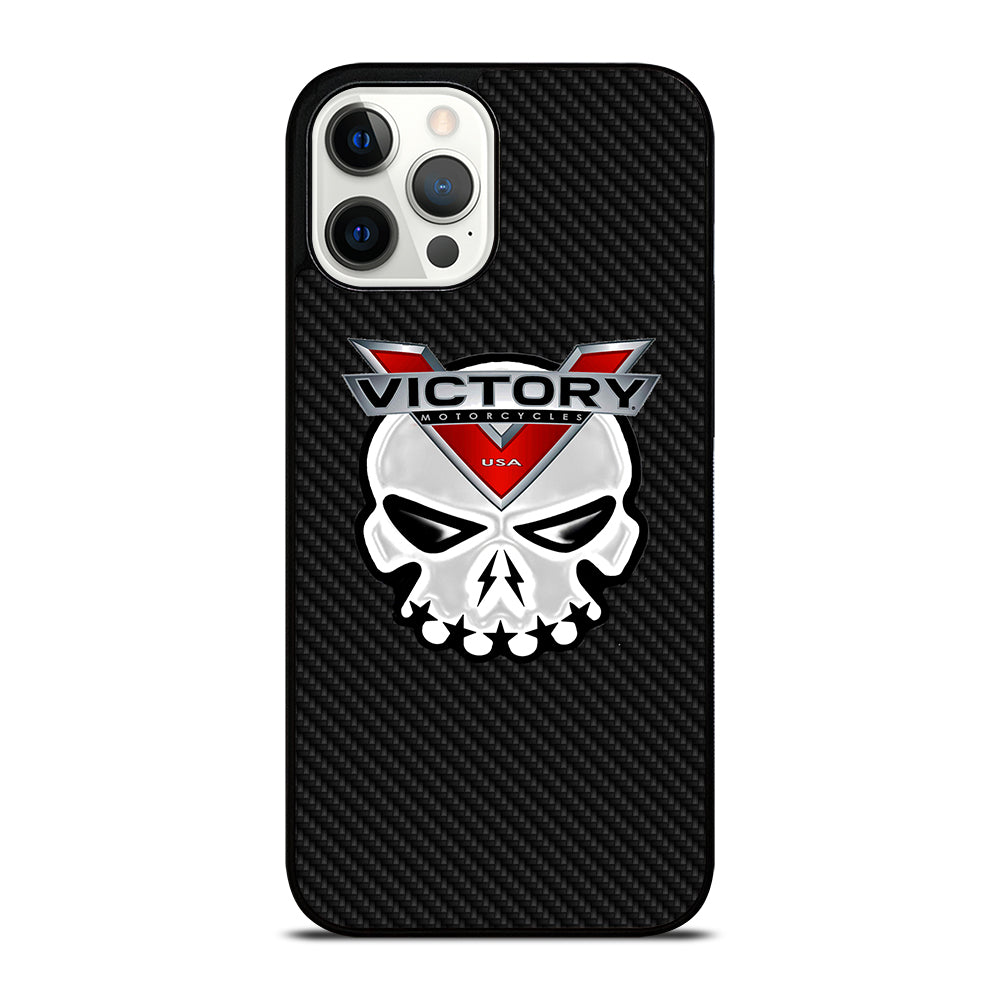 VICTORY MOTOR SKULL LOGO CARBON iPhone 12 Pro Max Case Cover