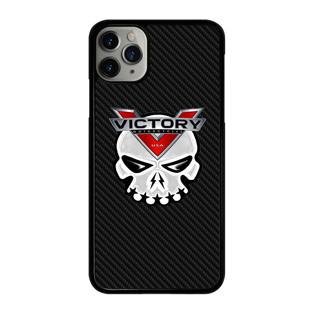 VICTORY MOTOR SKULL LOGO CARBON iPhone 11 Pro Max Case Cover